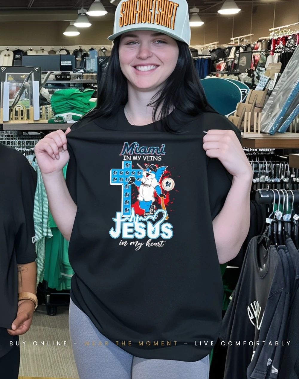 Marlins In My Veins Jesus In My Heart mascot shirt