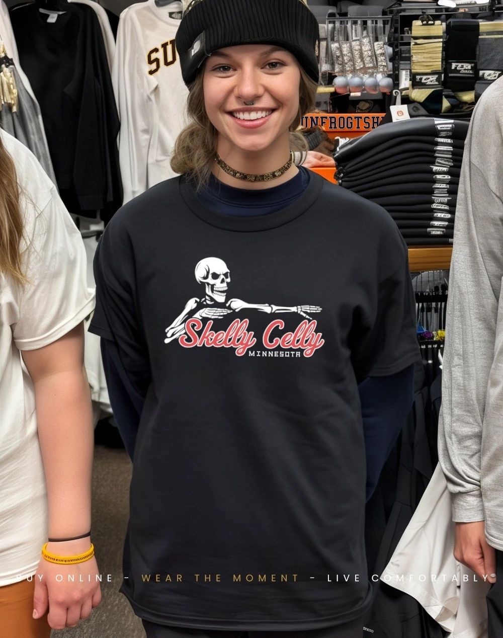 Skelly Celly Bones Hyland Minnesota Timberwolves skeleton shirt