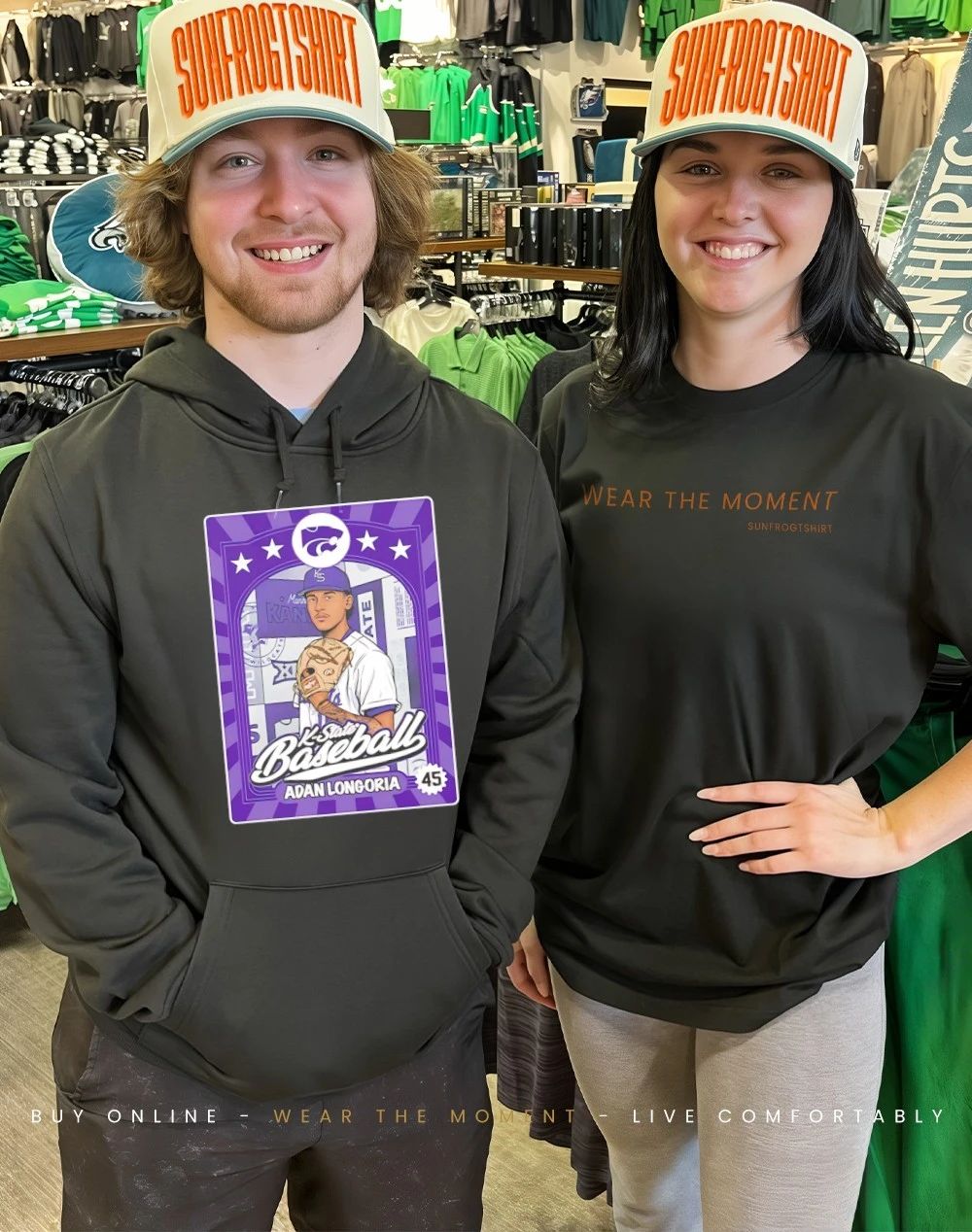 Adan Longoria 45 Kansas State Wildcats baseball card Inspired shirt