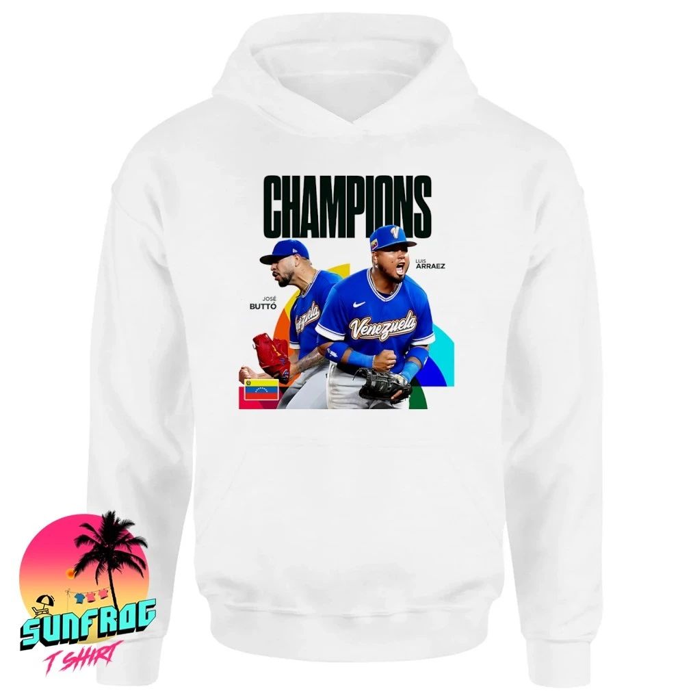 Jose Butto and Luis Arraez Venezuela Baseball WBC 2026 Champions graphic shirt