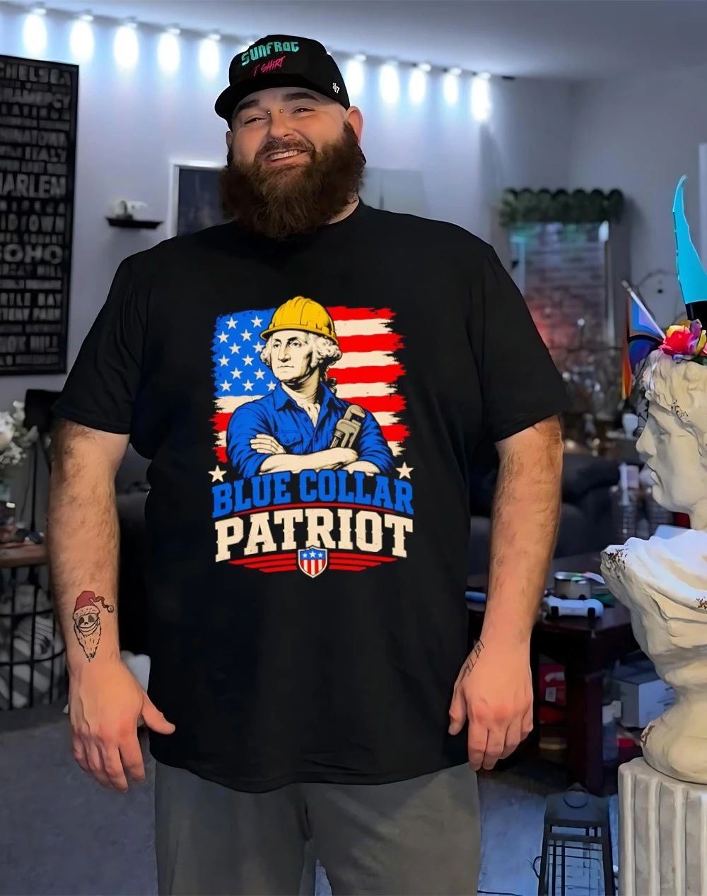 Blue Collar Patriot George Washington Graphic shirt