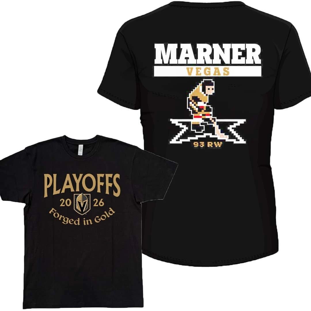 Vegas Golden Knights Mitch Marner retro game front and back shirt