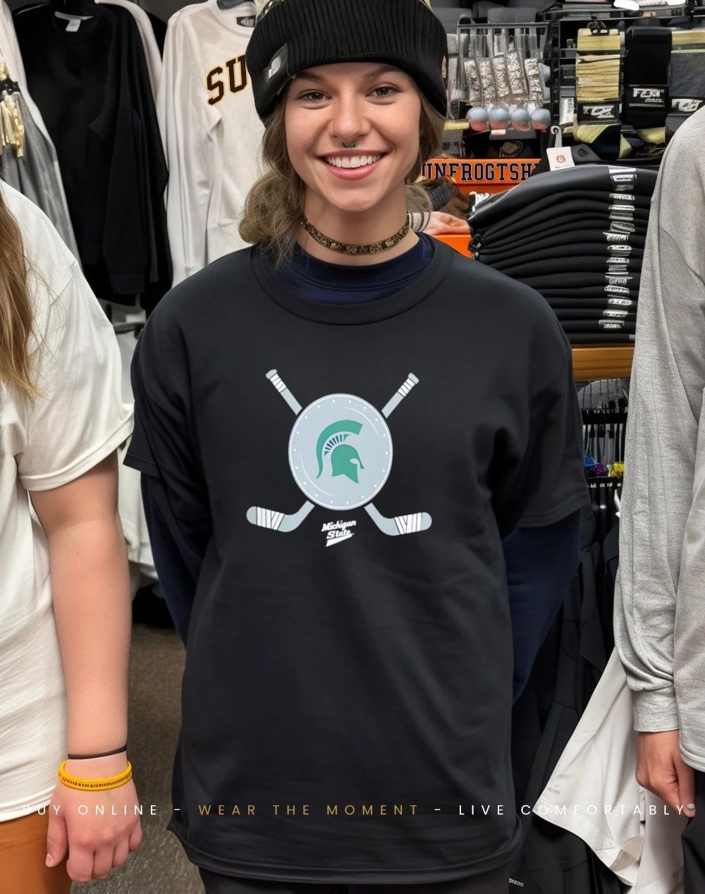 Michigan State Spartans Hockey Hype logo classic shirt