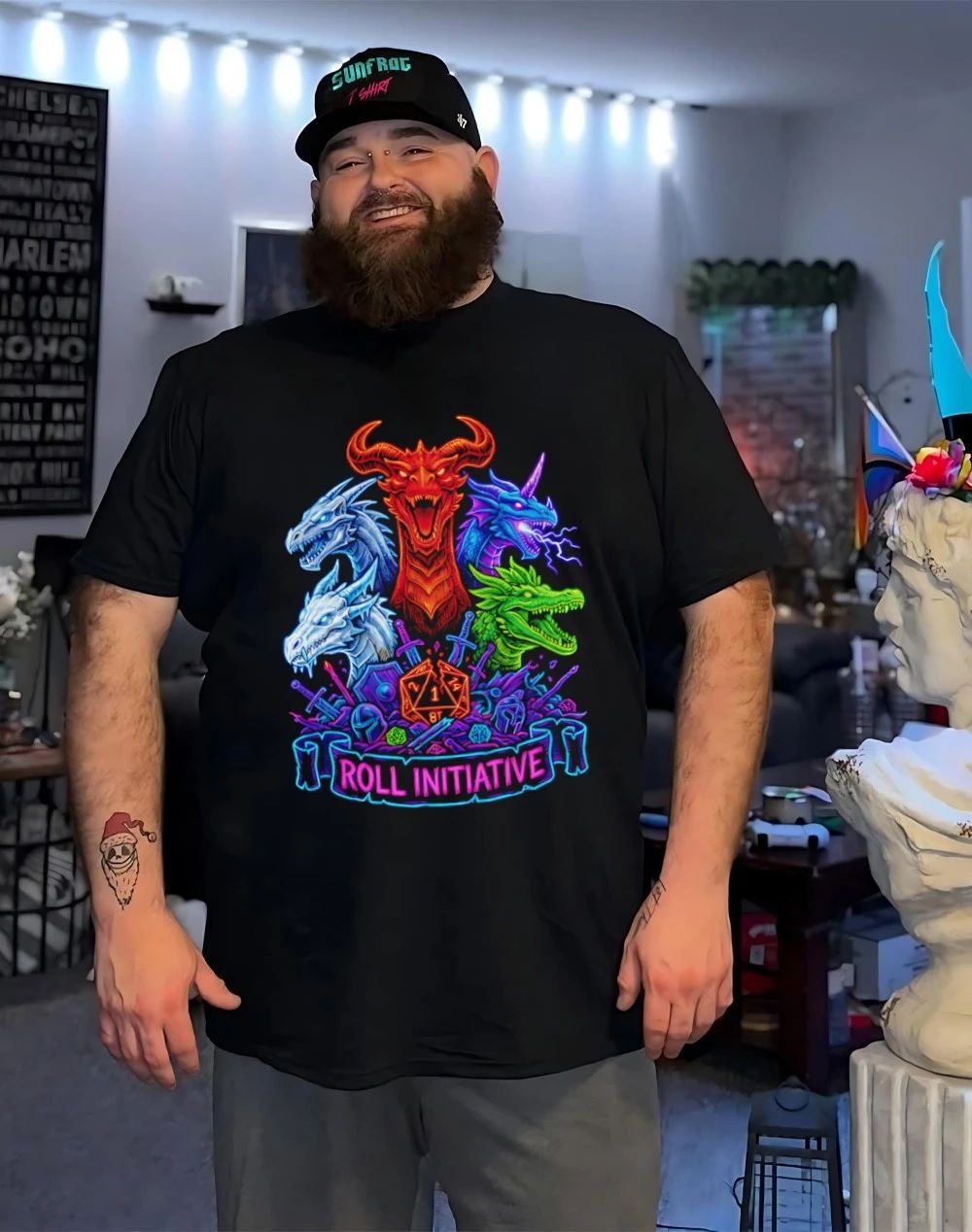 Roll Initiative Chromatic Dragons Neon shirt