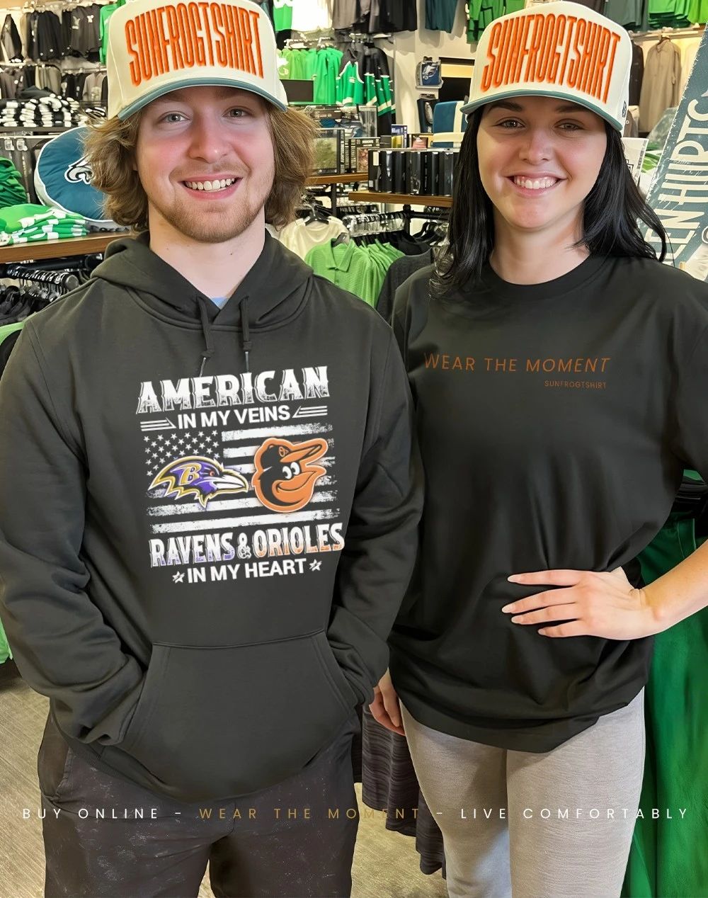 American In My Veins Ravens and Orioles In My Heart USA Flag shirt