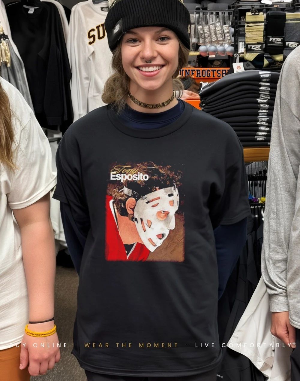 Tony Esposito Chicago Blackhawks Mask shirt
