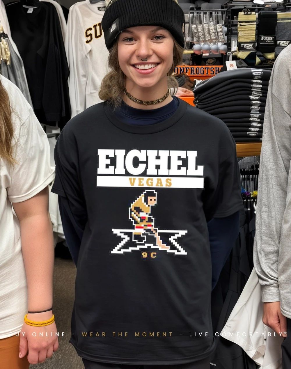 Vegas Golden Knights Jack Eichel retro game front and back shirt