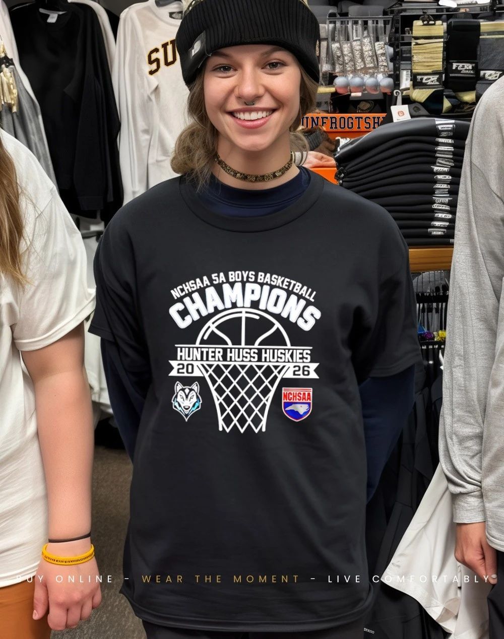 Hunter Huss Huskies 2026 NCHSAA 5A Boys Basketball Champions shirt