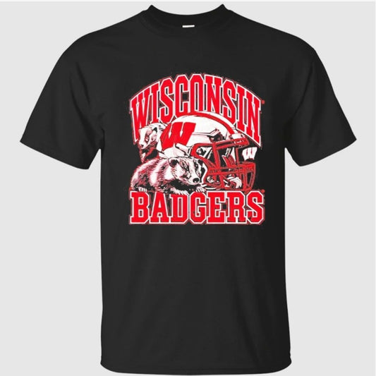 Wisconsin Badgers Ncaa Football Vintage Helmet Shirt