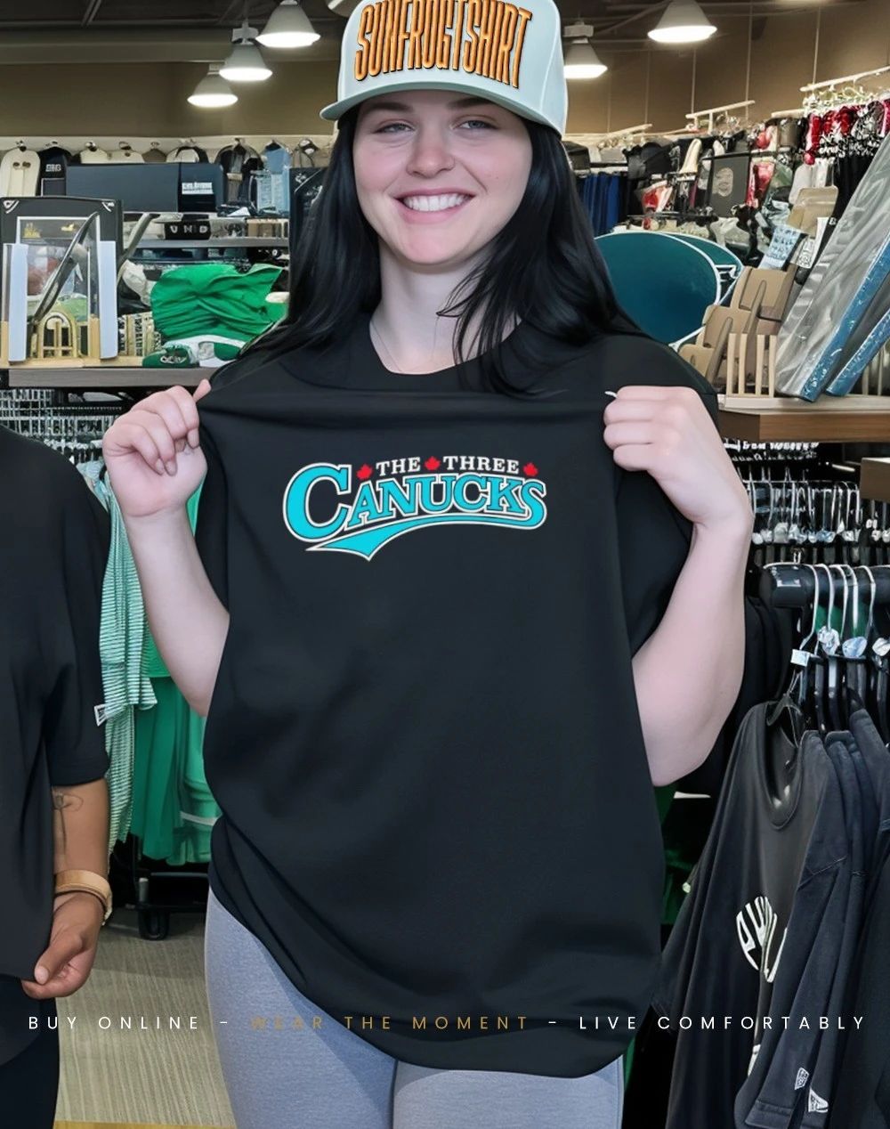 The Three Canucks Baseball logo shirt