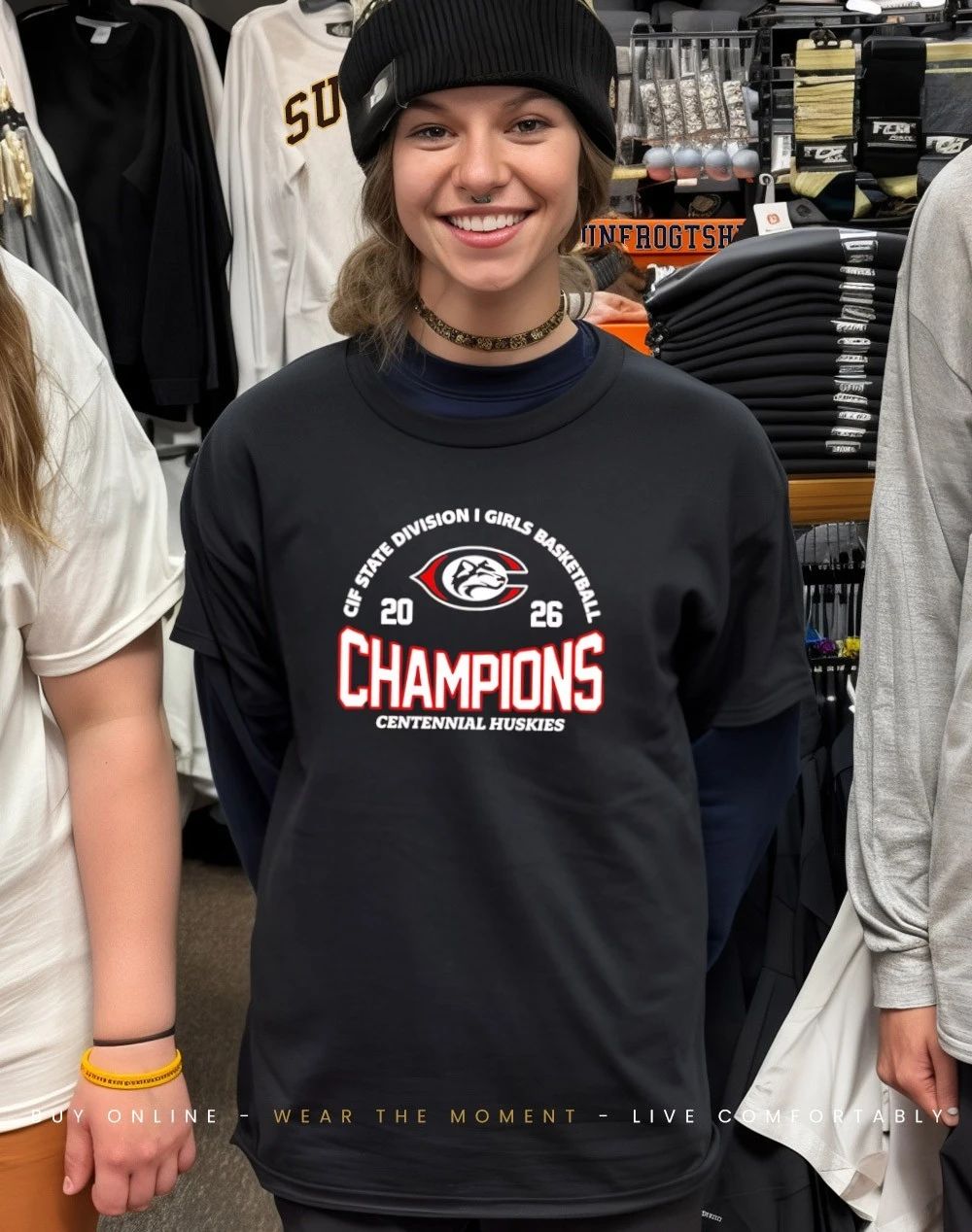 Centennial Huskies 2026 CIF State Division I Girls Basketball Champions shirt