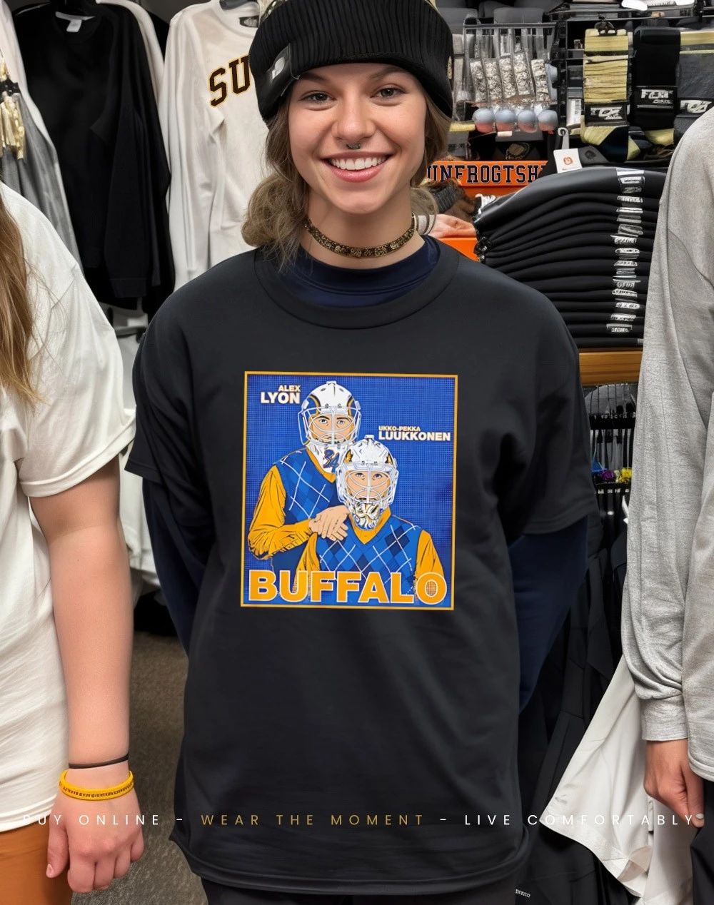 Alex Lyon & Ukko-Pekka Luukkonen Buffalo hockey Family Portrait shirt