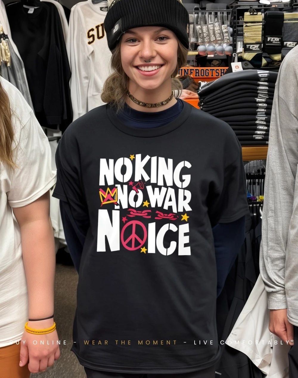 No King No War No ICE paint shirt