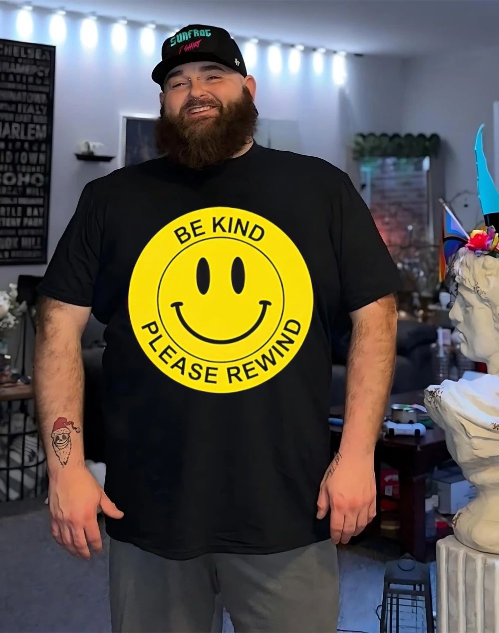 Smiley emoji be kind please rewind shirt