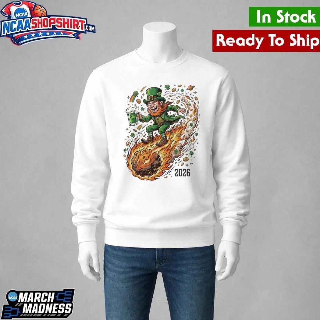 St. Patrick’s Day Fireball Meteor Retro Cosmic Graphic Shirt