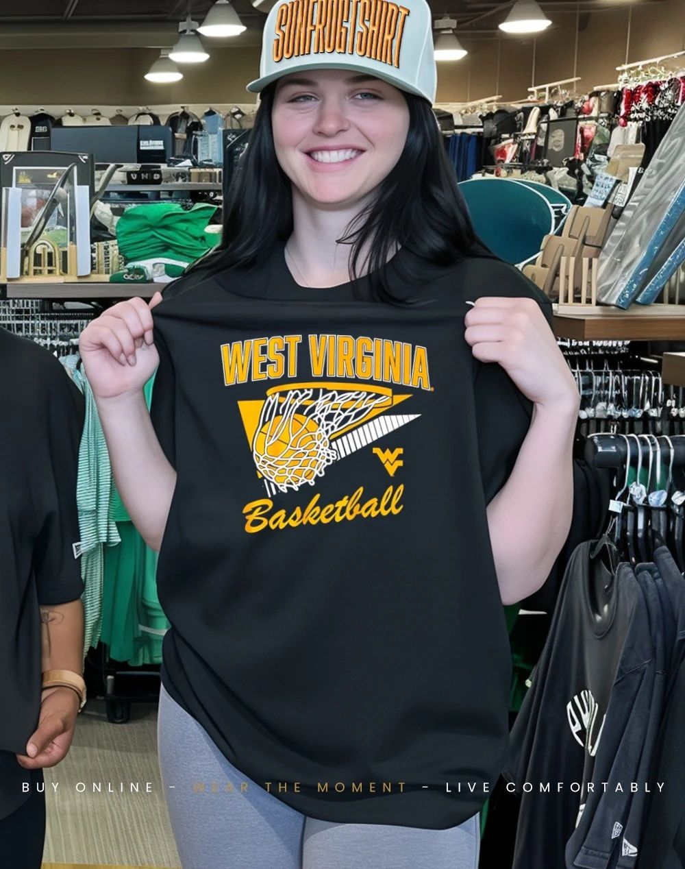 West Virginia Mountaineers Basketball Retro Swish shirt
