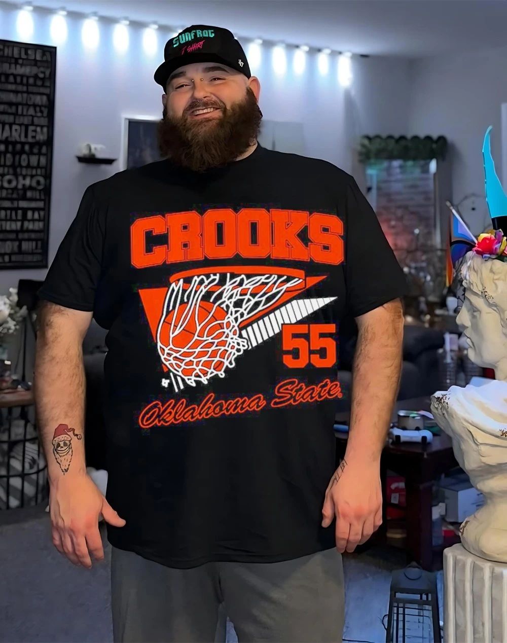 OSU Cowgirls Audi Crooks retro basketball net front and back shirt