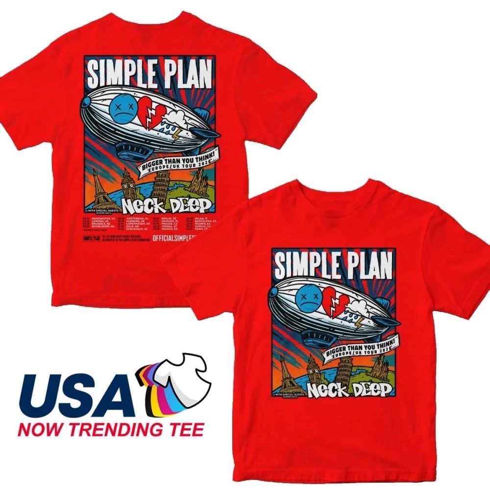 Simple Plan Announce ‘Bigger Than You Think’ UK & EU Tour 2026 Two Sided Shirt