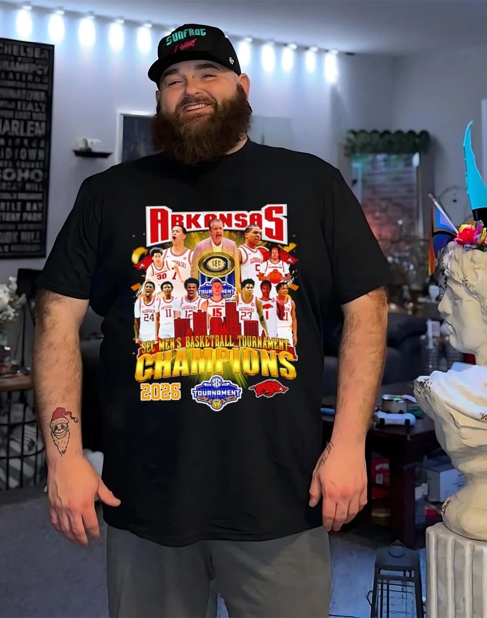 Arkansas Razorbacks 2026 SEC Men’s Basketball Tournament Champions graphic shirt