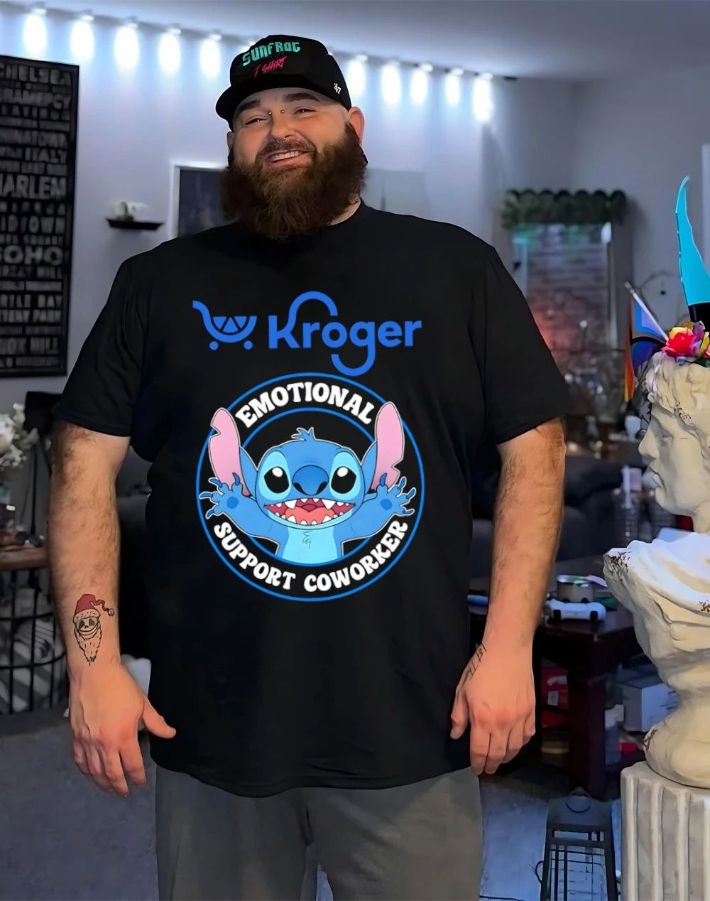 Kroger emotional support coworker Bluey shirt