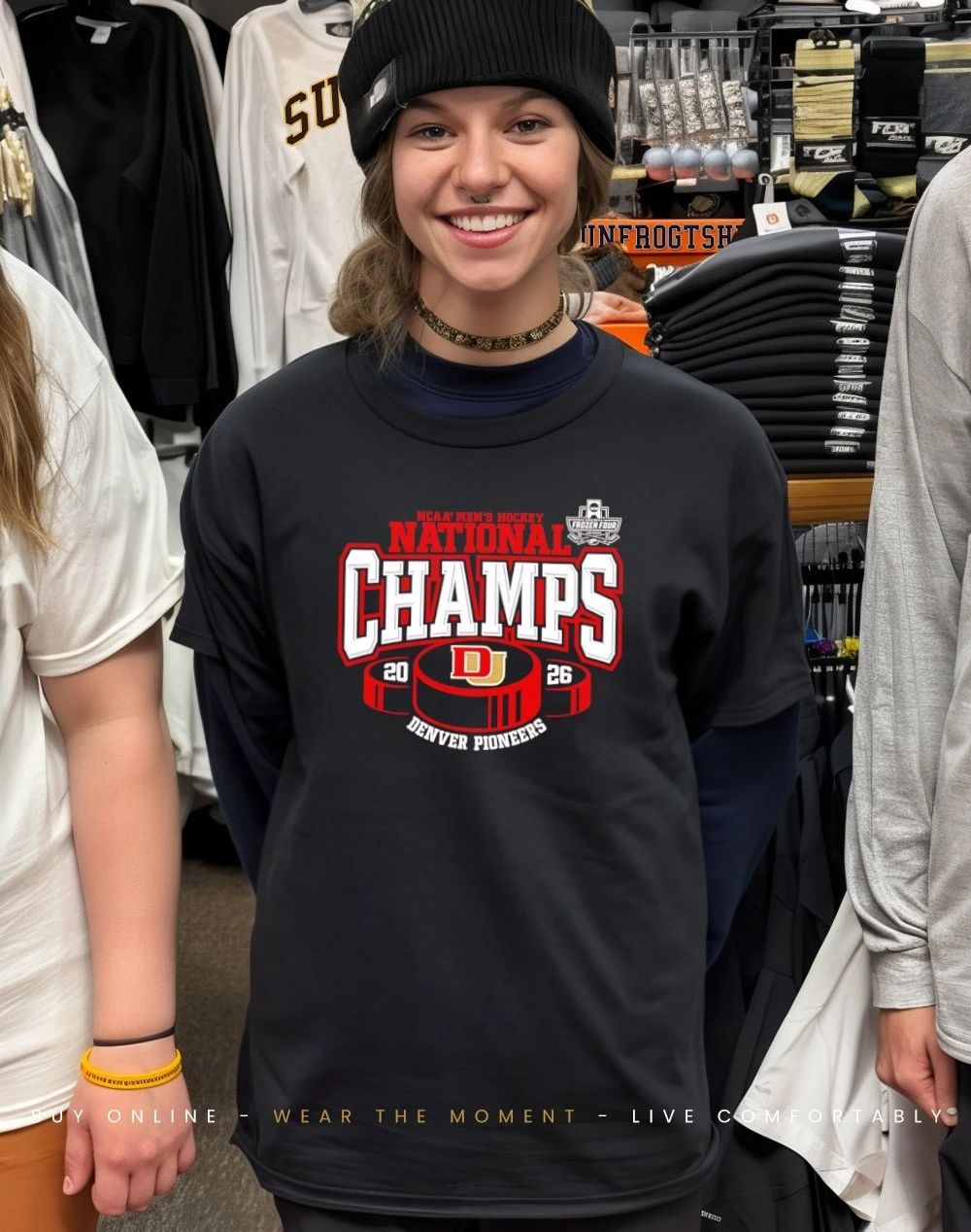 Denver Pioneers 2026 NCAA Frozen Four Men’s Ice Hockey National Champions Hockey Puck shirt