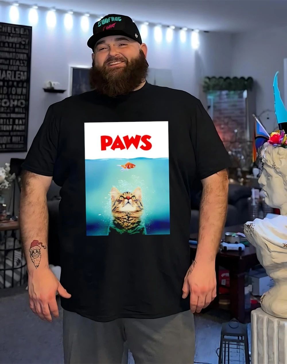 Cat humor Jaws meme shirt