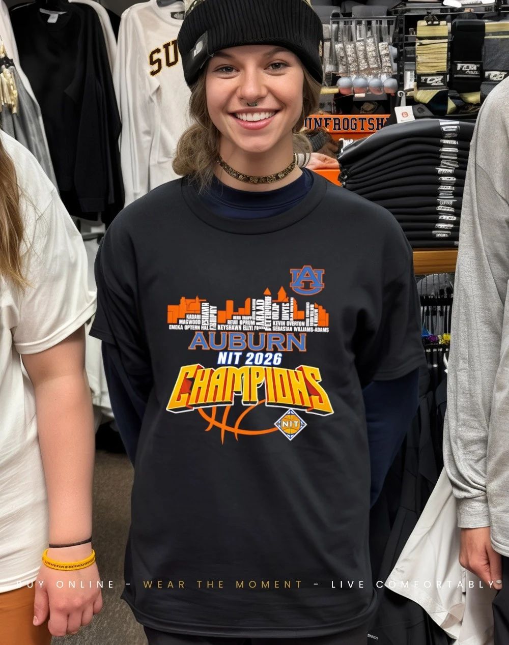 Auburn Tigers Men’s Basketball 2026 NIT National Champions city skyline shape shirt