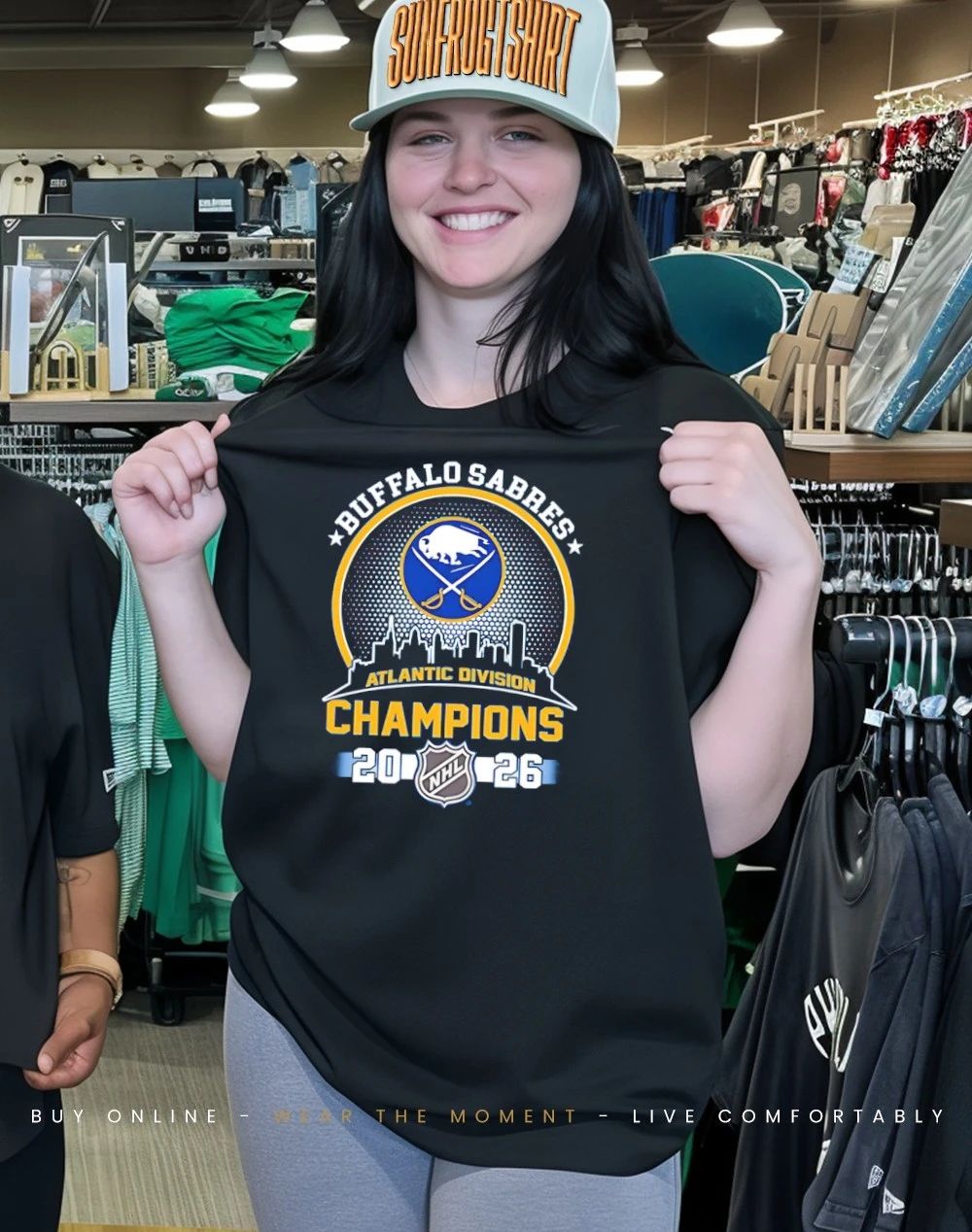 Buffalo Sabres 2026 Atlantic Division Champions city skyline shirt