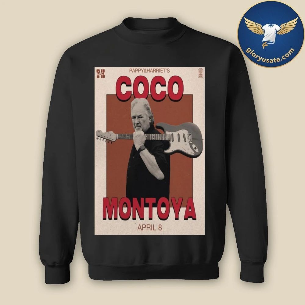 Coco Montoya Pappy & Harriet’s April 8 2026 Concert Poster Shirt