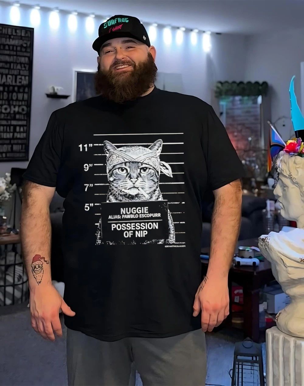 Nuggie Pawblo Escopurr Possession Of Nip mugshot shirt