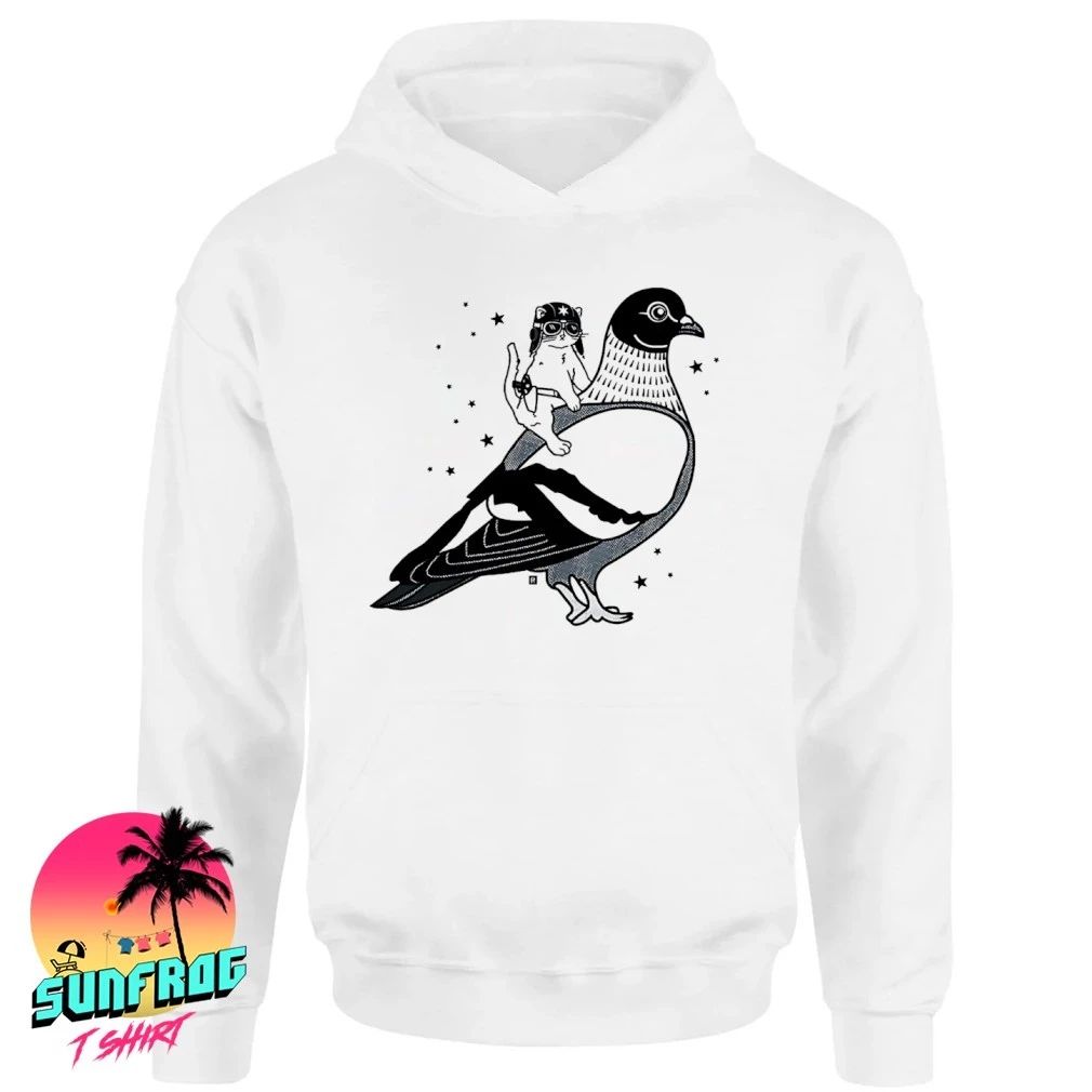Gary the Cat riding a pigeon Dove shirt