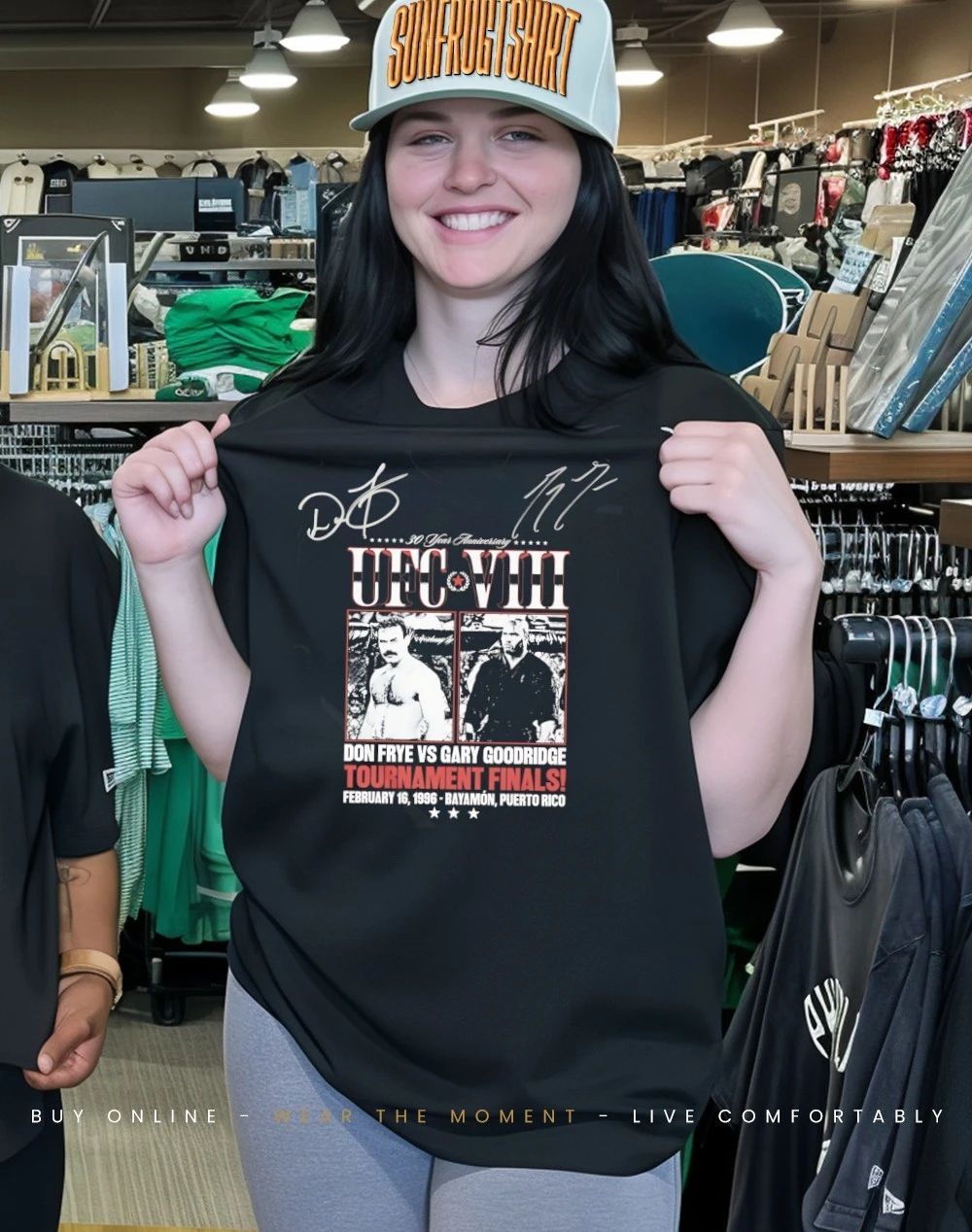 UFC VIII 30 Year Anniversary Don Fire vs Gary Goodridge Tournament Finals signatures shirt