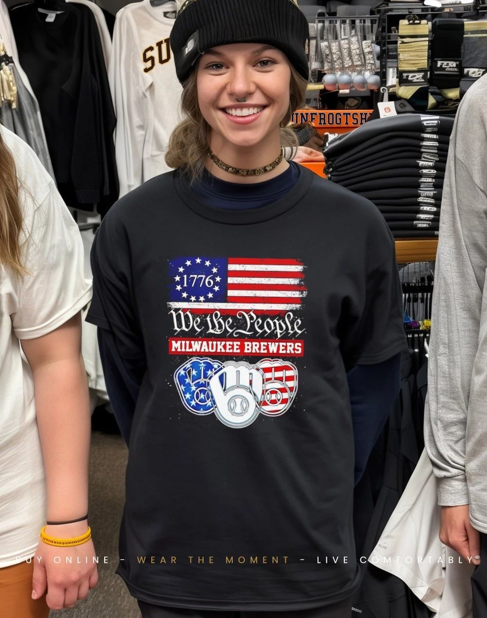 Milwaukee Brewers 1776 We The People USA flag shirt