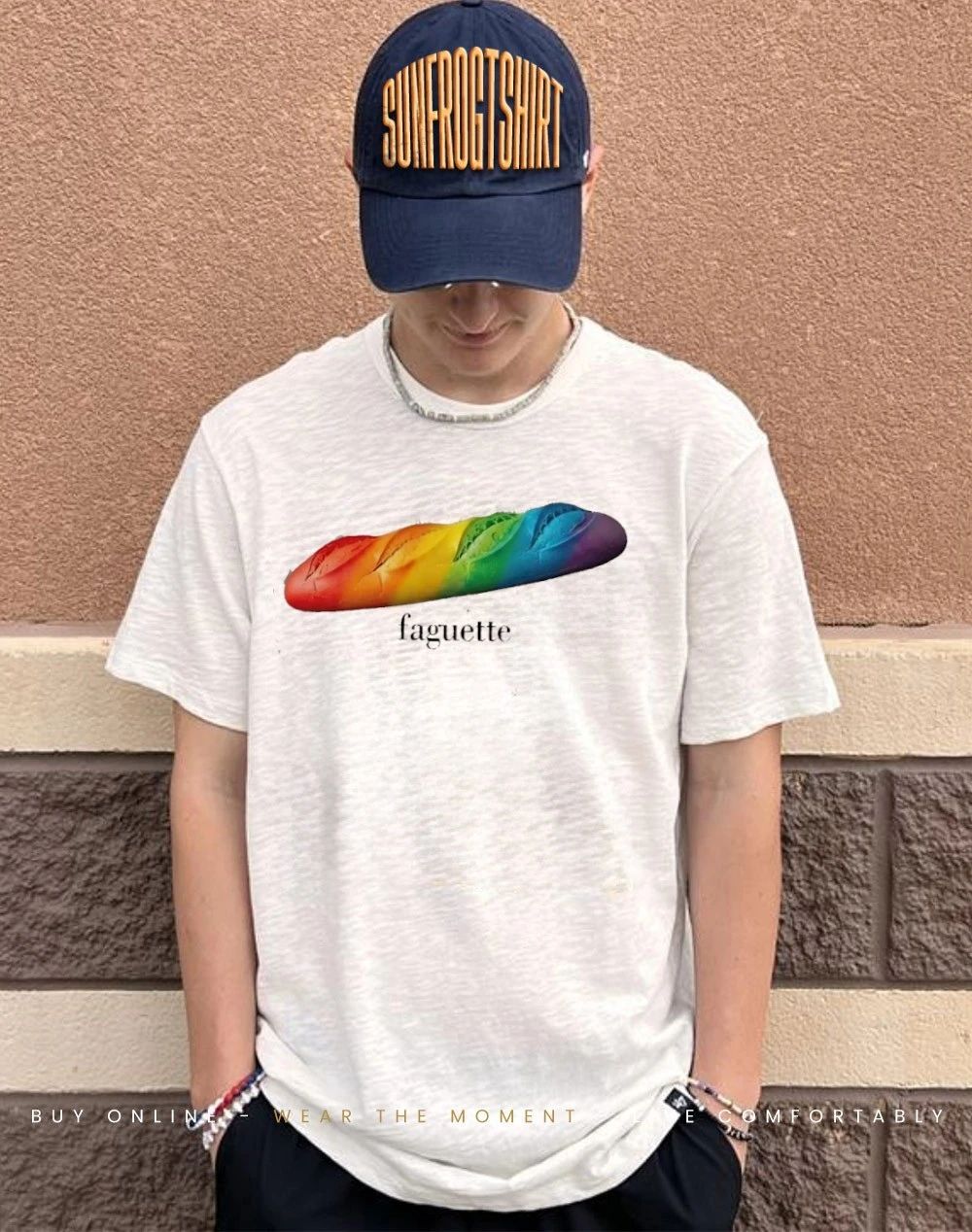 Faguette Bread rainbow LGBT shirt