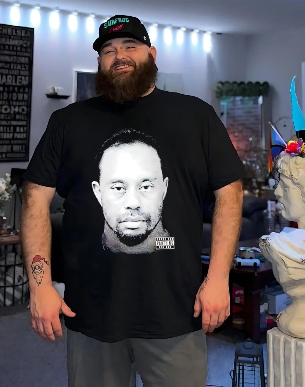Tiger Woods Party Boy TW mugshot shirt