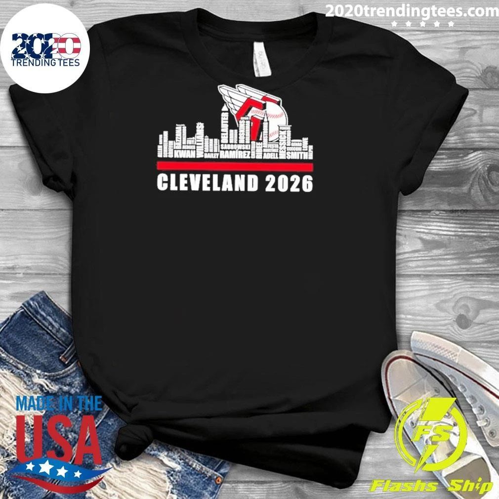Cleveland Guardians 2026 Baseball Players Name Skyline Shirt