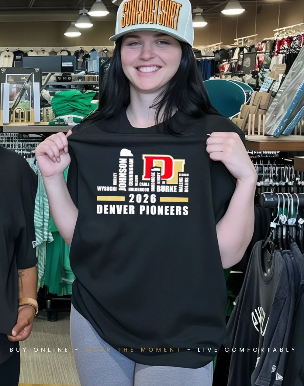 Denver Pioneers Hockey Champions 2026 players names city skyline shirt