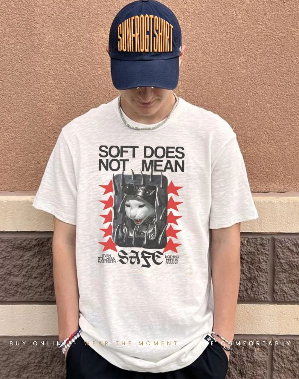 Cat soft does not mean sage even stillness has teeth nothing here is passive shirt