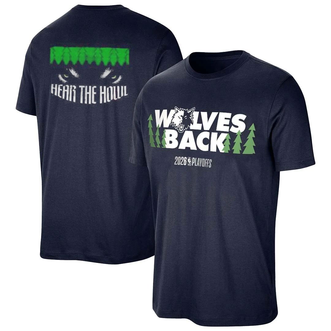 Minnesota Timberwolves Hear the Howl 2026 NBA Playoffs front and back shirt