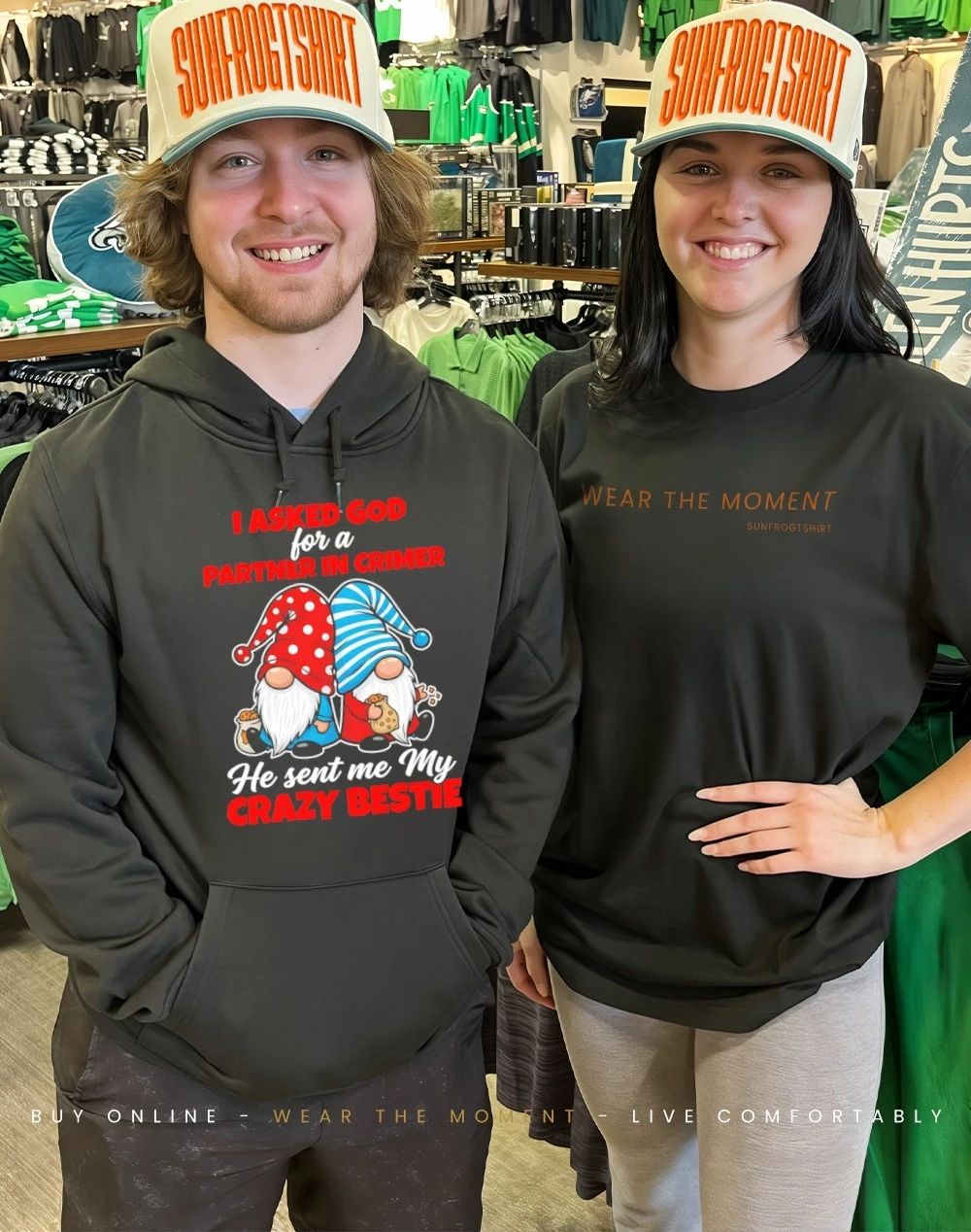 Gnomes I asked god for a partner in crimer he sent me my crazy bestie shirt