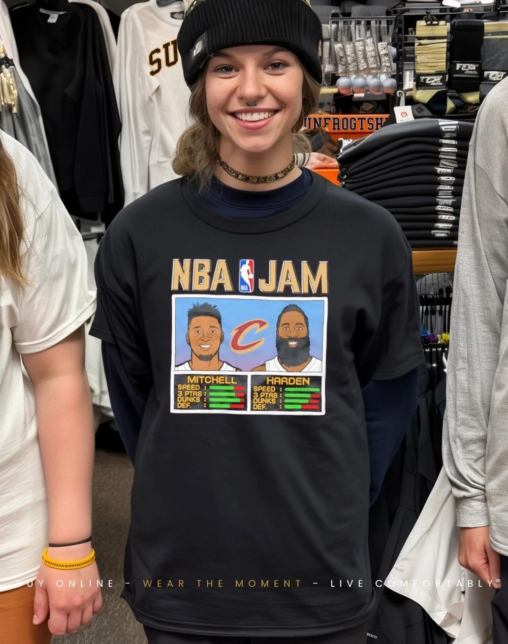 Donovan Mitchell and James Harden Cavs Cleveland Cavaliers NBA Jam shirt