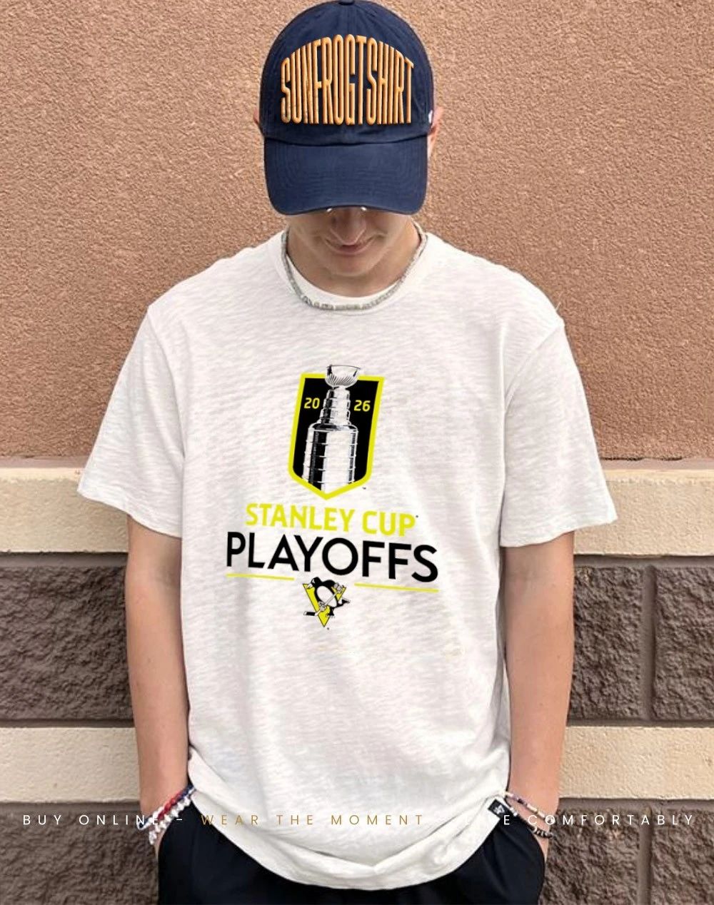 Pittsburgh Penguins 2026 NHL Stanley Cup Playoffs Tan trophy shirt