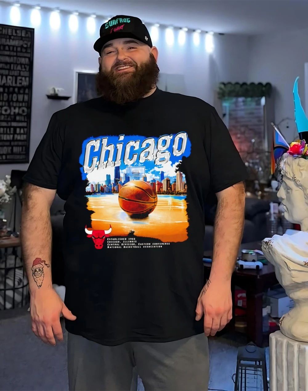 Chicago Bulls NBA Blanc Beach Graphic shirt
