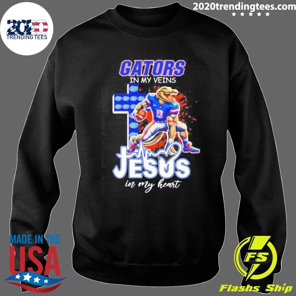 Florida Gators Football Gators In My Veins Jesus In My Heart Christian Fan Shirt