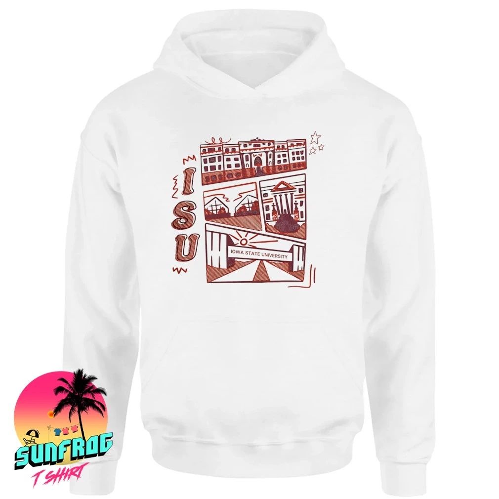 Iowa State Campus Landmarks comic paint shirt