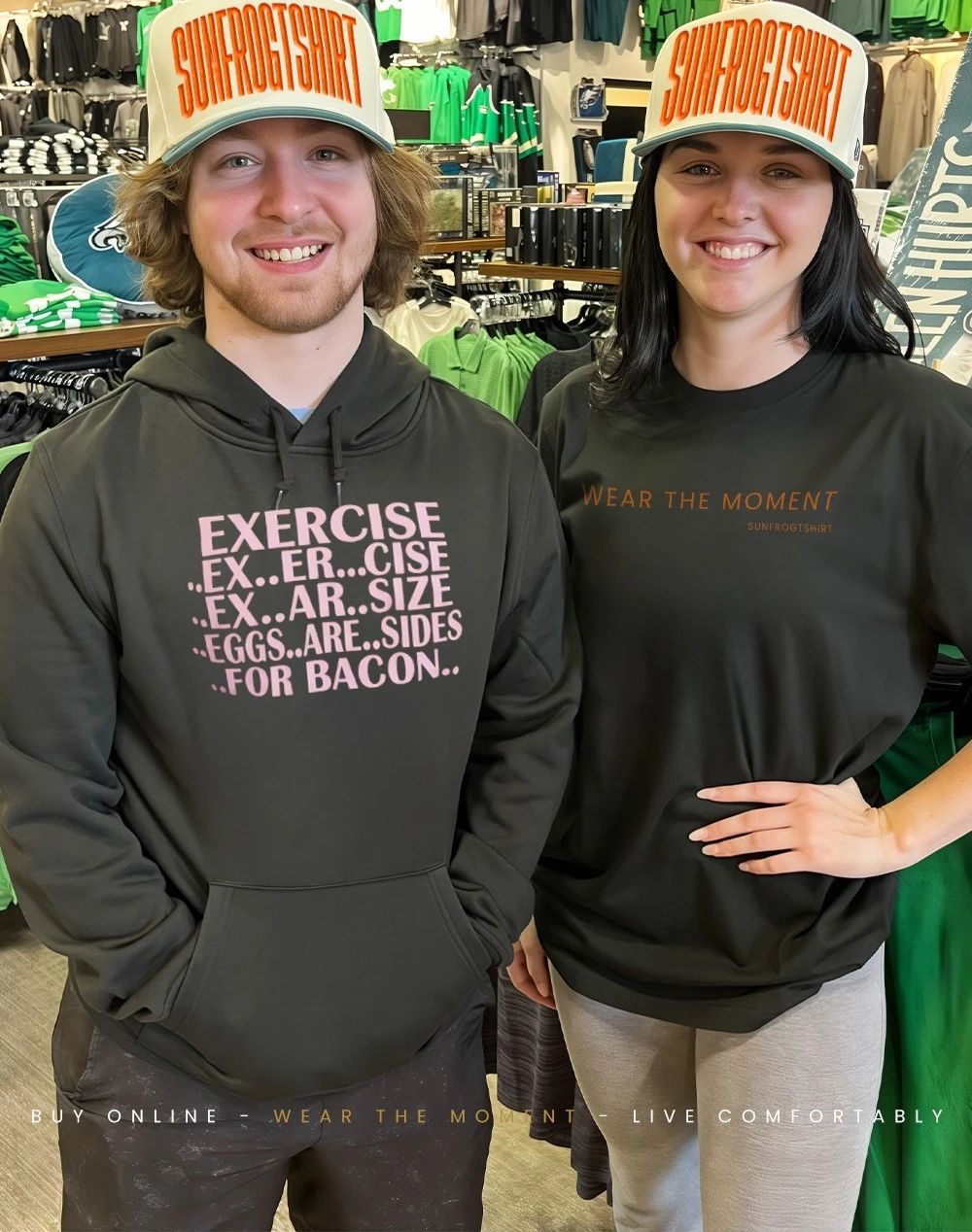 Exercise ex er cise ex ar size eggs are sides for bacon humor shirt