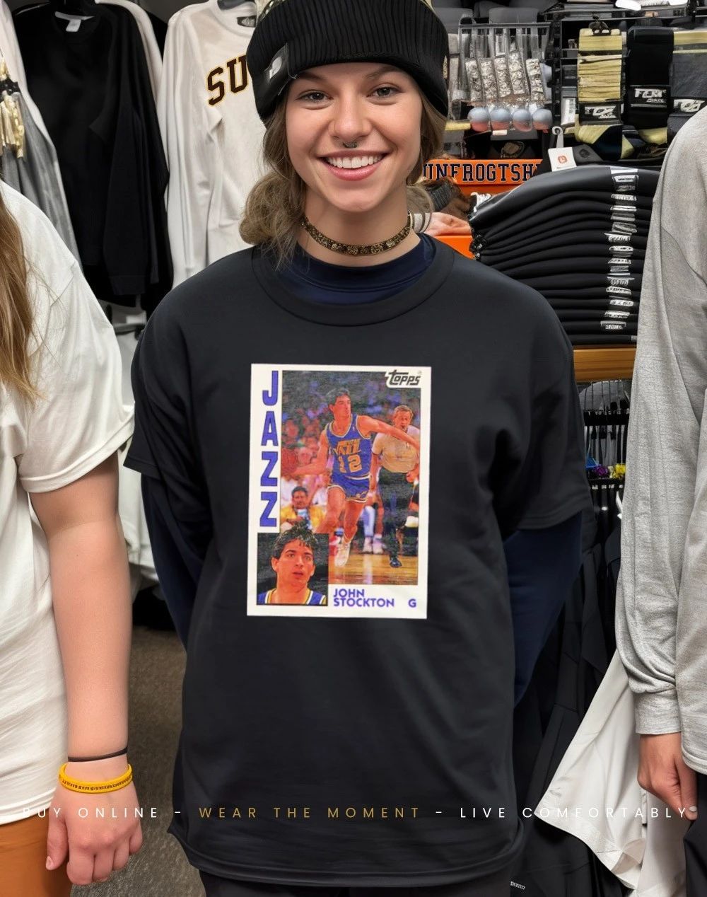 John Stockton Jazz 1992 Topps Basketball Legendary Card shirt