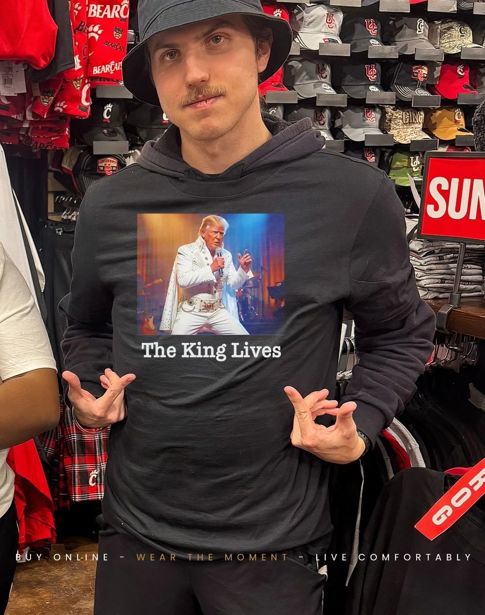 Trump Elvis The King Lives Political Parody shirt