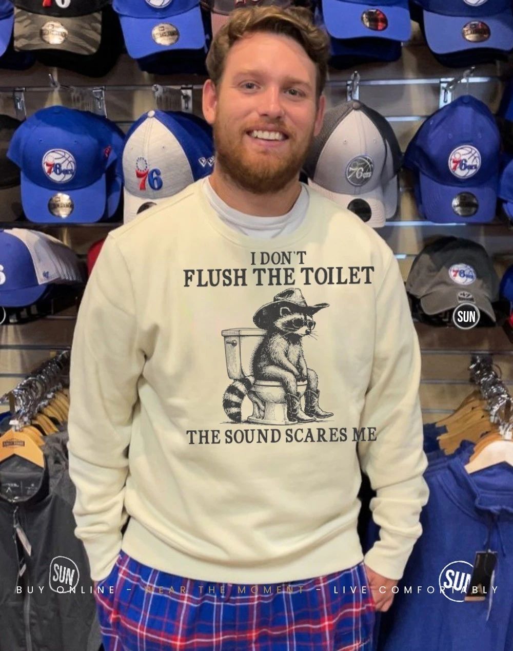 Raccoon I dont flush the toilet the sound scares me shirt