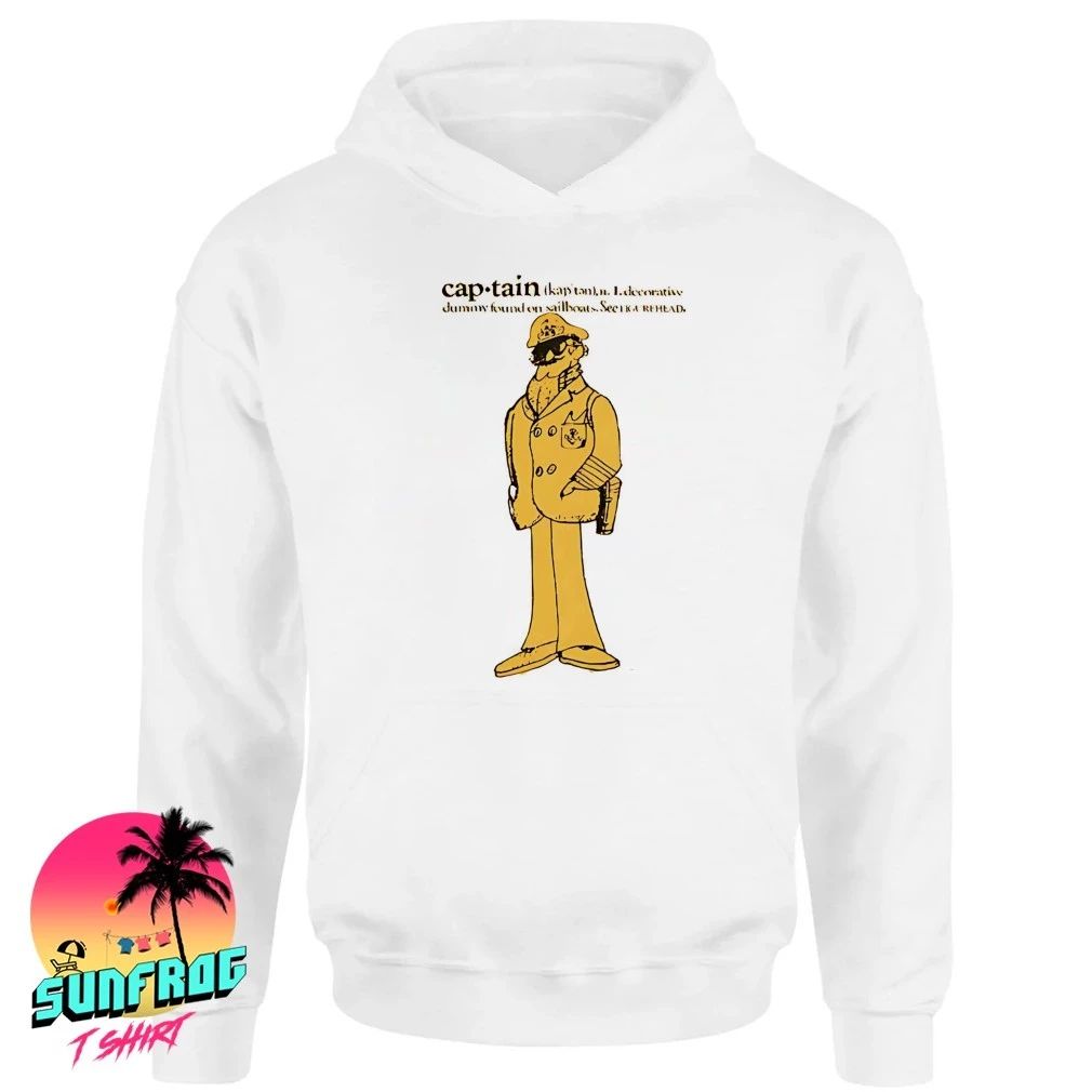 Madelyn Cline wearing Captain definition decorative dummy found on sailboats shirt